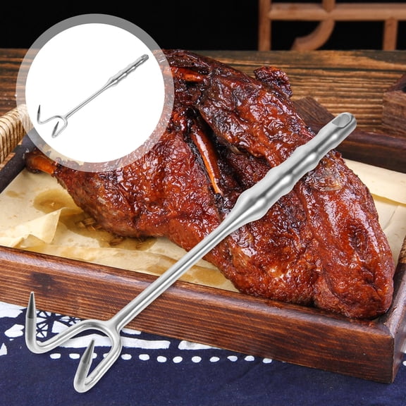 Luxshiny BBQ Food Flipper Stainless Steel Hook for Restaurant Use 1Pcs
