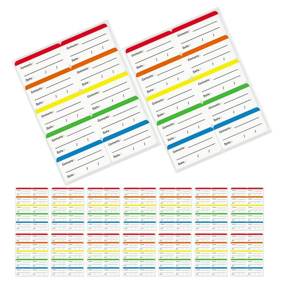 Luxshiny Multicolor Reusable Food Container Labels with Clear Date Markings and Freezer Safe Stickers for Kitchen Organization