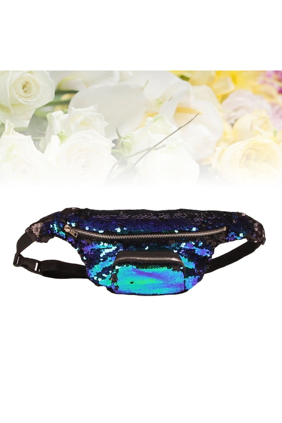 Reversible Sequin Waist Bag Multi Use for Gym Outdoor Travel Dance and Festival