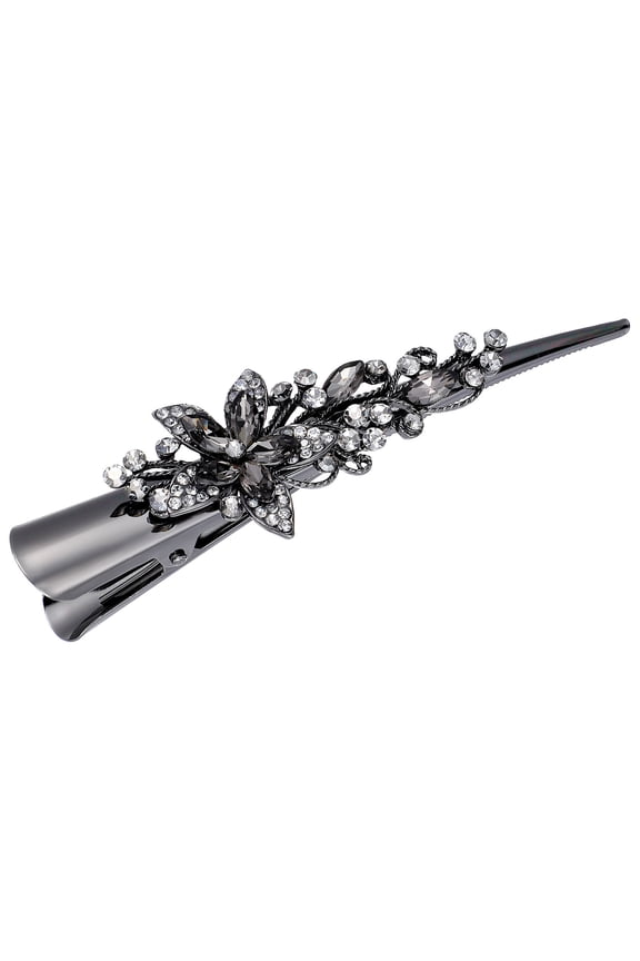 Rhinestone Barrette Hair Clip Elegant Non Slip Grip Women 1Set