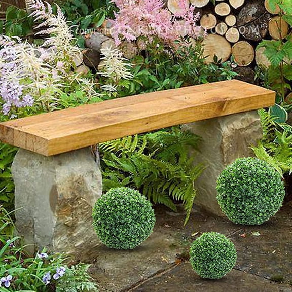 Luxshiny Round Artificial Plant Balls Ceiling Topiary Ball Plastic Decorative 1Pack