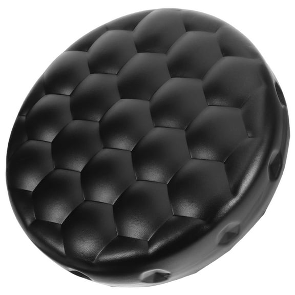 Luxshiny Round Black PU Padded Stool Seat Replacement for Salon Equipment and Bar Chairs
