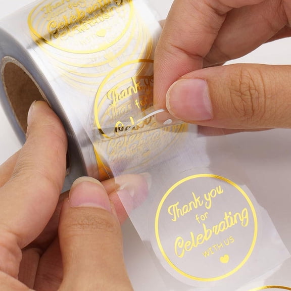 Luxshiny 1000 Stickers Golden Round T You Labels Stickers for Decorating Scrapbook Festival