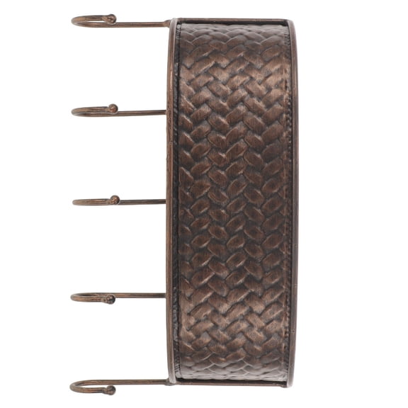 Luxshiny Rustic Coffee Iron Key Holder Wall Mount with Mail Storage Basket and Key Hooks