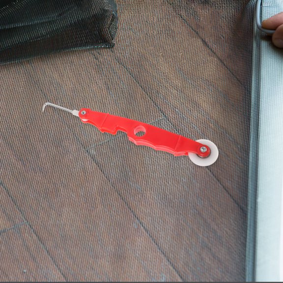 Luxshiny Screen Repair Tool Kit with Red Roller and Hook for Smooth Window Screen Installation At Home