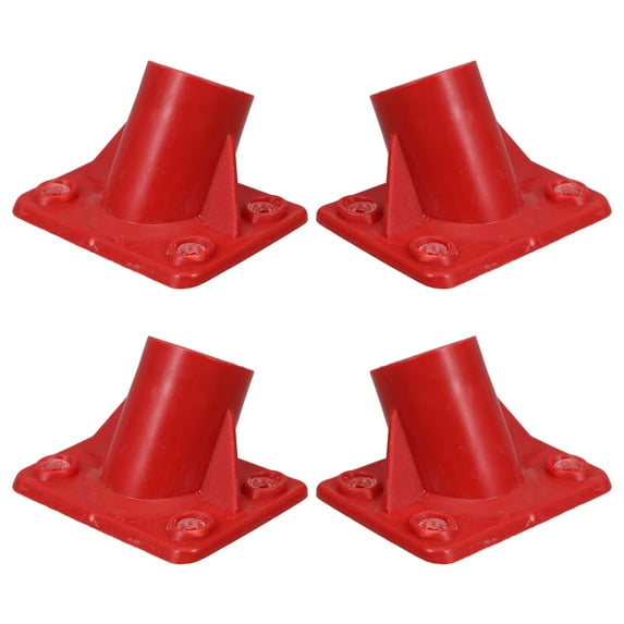 Luxshiny 4-Piece Red Plastic Scrub Brush Set with Handles for Effective Shower and Bathtub Cleaning