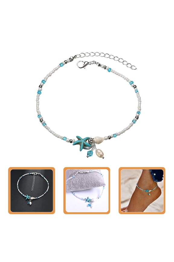 Seashell Beaded Anklet for Women, Beach Style Fashion Accessory, , 1 Piece Jewelry