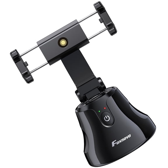 Luxshiny Black Smart Selfie Mount with Automatic Face Tracking and Countdown Timer for Group Photos