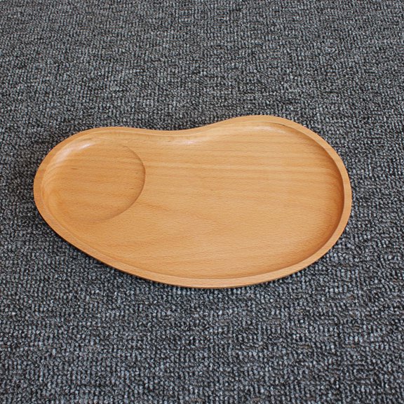 Luxshiny Wooden Kidney-Shaped Serving Plate Set, Tray for Entertaining and Dining, 1 Piece