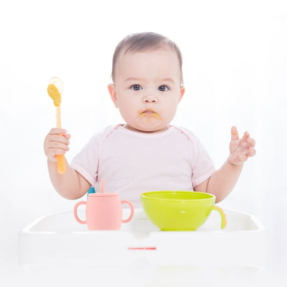 Luxshiny Silicone Straw Cup for Baby Water Cup with Straw Anti Spill Design 1Pack