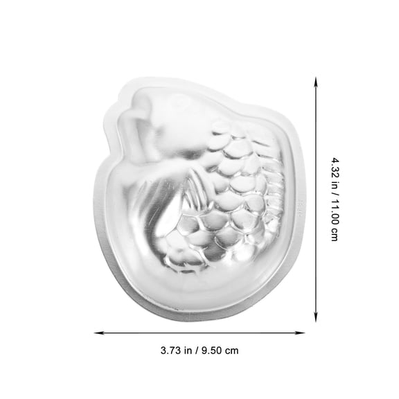 Luxshiny Silver Aluminium Alloy Cake Mold for DIY Rice Cake Jelly HighTemperature Baking Tool 2 Pcs Fish Shape