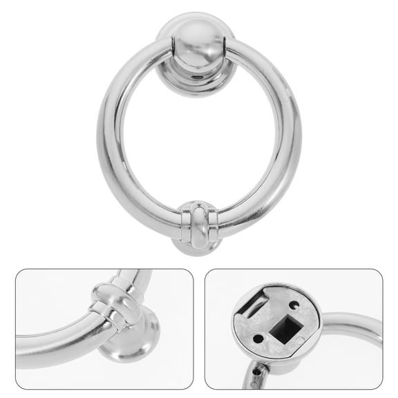 Luxshiny Front Door Zinc Alloy Knocker Silver Finish with Modern Design and Rust Resistant Material