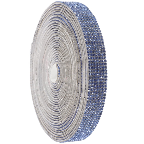 Luxshiny Sky Blue Rhinestone Sticker Roll with Self Adhesive for DIY Craft Decor