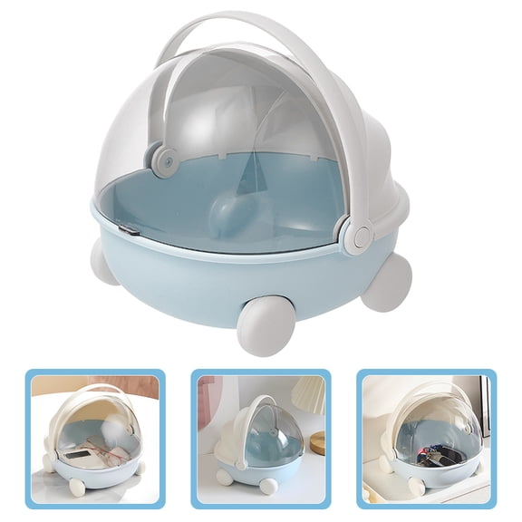 Luxshiny Sky Blue Table Organizer Storage Box with Sturdy Design for Office and Bedroom Accessories