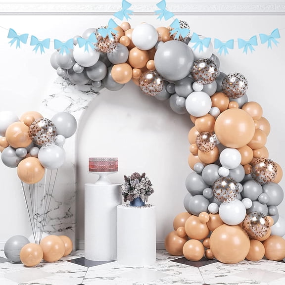 Luxshiny Cute Party Decorations Bow Sky-blue Decorative Backdrop for Celebrations 1 Set