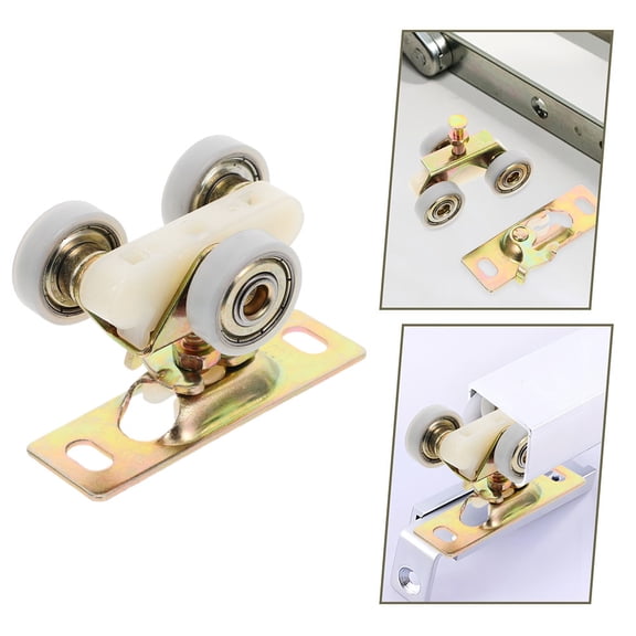 Luxshiny Sliding Closet Door Hardware Alloy Concave Spacesaving Design 1Set