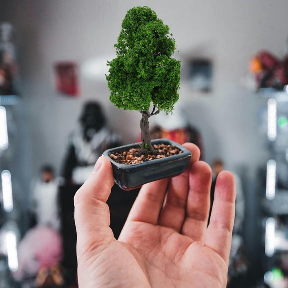 Luxshiny Trees Model Miniature Tree Plastic Green 1Set for Realistic Scenery Creation