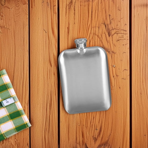 Luxshiny Small Stainless Steel Flask Vintage Style Plated Silver Matte Finish for Home and Outdoor Use