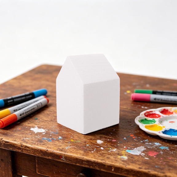 Luxshiny White Foam Shapes with Smooth for Crafts, Painting, and Table Decoration Projects