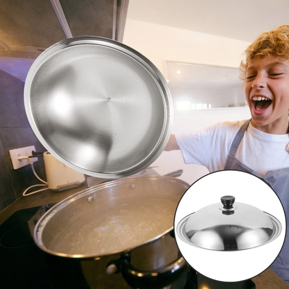 Luxshiny Smooth Texture Plated Silver Pot Lid with Sealed Design and Heat Resistant Handle