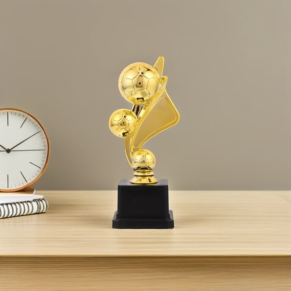 Luxshiny Soccer Trophy Award with Golden Plastic Finish for Football Championship and Team Prizes