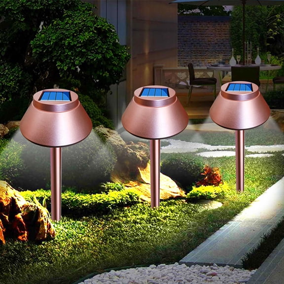 Luxshiny Solar Garden Light Light Brown Solar Powered Waterproof Outdoor Yard Decor