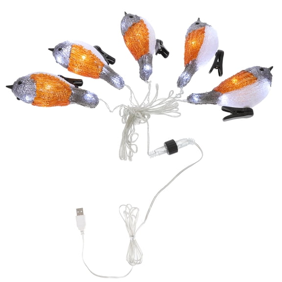 Luxshiny Solar Powered White LED Bird String Light for Romantic Courtyard and Party Decor