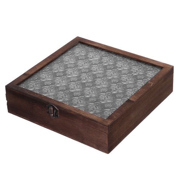 Luxshiny Space Saving Walnut Tea Box Organizer with Window for Dry Fruit and Loose Leaf Tea
