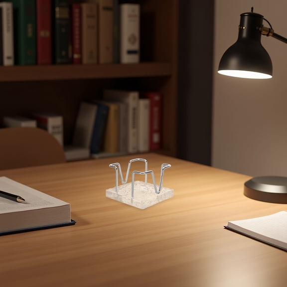 Luxshiny Plated Silver Notepad Holder Cube with Spacious Storage for Desk Organization