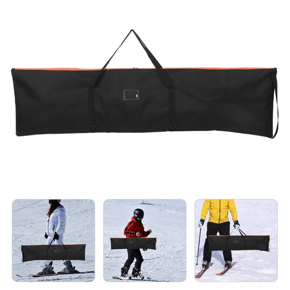 Luxshiny Large Double Ski Bag for Snowboard and Boot Storage, Water Resistant Material for Winter Sports Gear