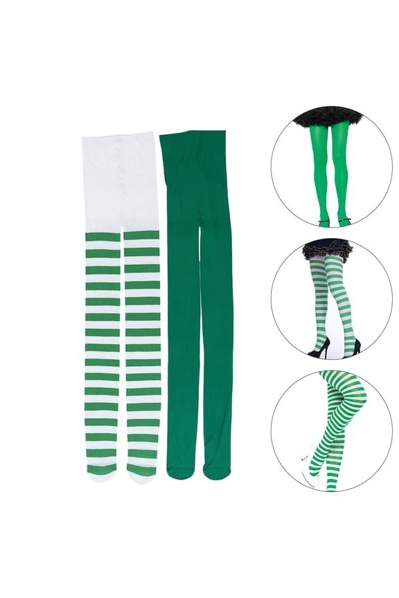 St. Patrick's Tights for Women's in Green Durable Polyester Comfortable Full Length Dance Tights 2pcs Set
