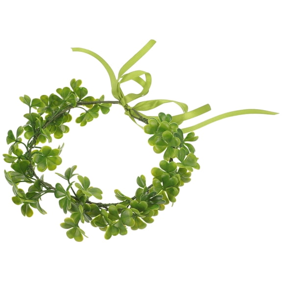 Luxshiny Irish Headband Shamrock Crown Headband Eucalyptus Leaf 1Pcs