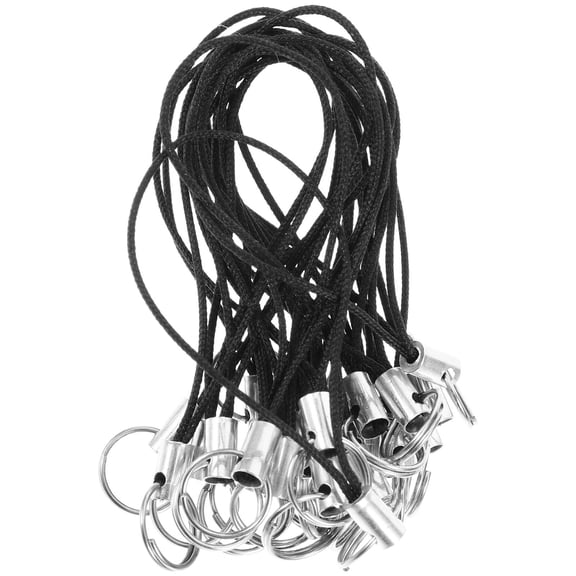 Luxshiny Stable Black Phone Strap with Metal and Nylon for Hanging Keys USB Drives and Devices