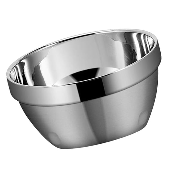 Luxshiny Double Layer Soup Bowl Silver 1Pack