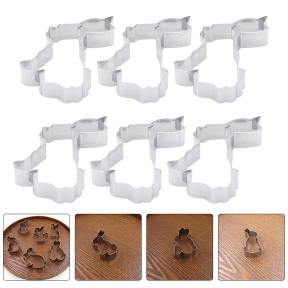 Luxshiny 6Pcs Animal Cookie Mould Stainless Steel Food Shaping Tool for Easter DIY