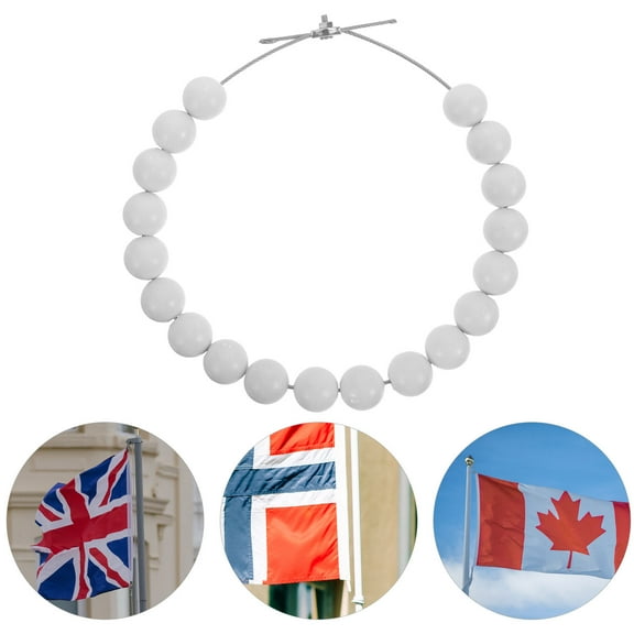 Luxshiny Stainless Steel Flagpole Retainer Rings Flagpole Bead Weight for Schools and Corporate Establishments 1Set