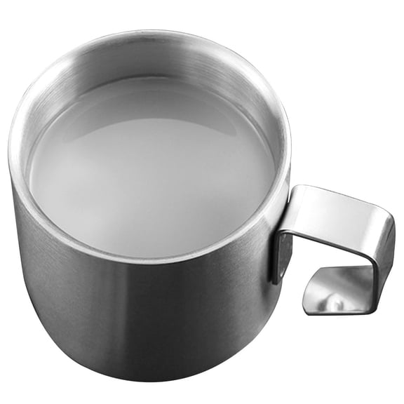 Luxshiny Stainless Steel Breakfast Mugs with Flat Base Porridge Cup for Storage - 1 Set