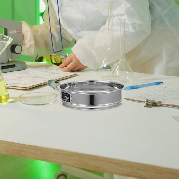 Luxshiny Stainless Steel Sifting Pan with Fine Mesh for Kitchen Flour Sifting and Lab Soil Screening