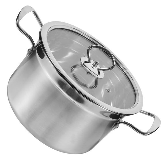 Luxshiny Stainless Steel Stockpot with Lid Silver Cooking Pot Even Heating 1Pack