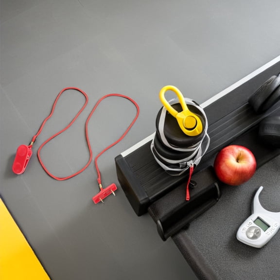 Luxshiny Red Plastic Treadmill Key Cord Clamp with Copper Emergency Stop Replacement Part