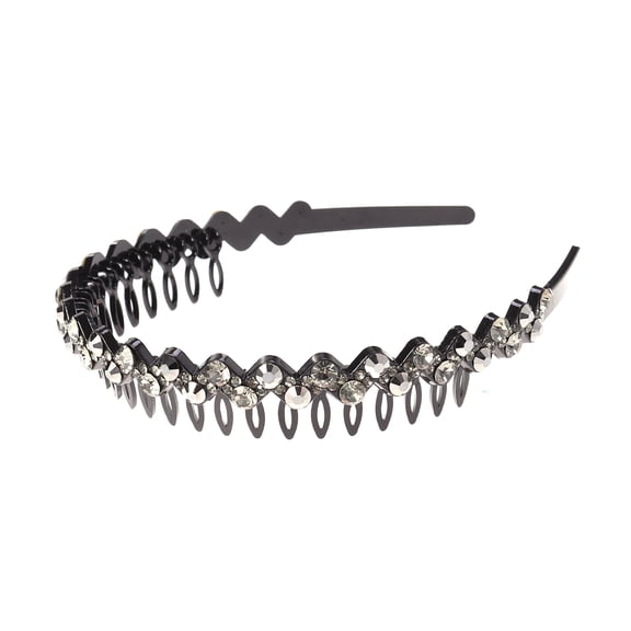 Luxshiny Black Crystal Teeth Hairband for Holiday and Party Hair Styling, Stylish and Hair Accessory