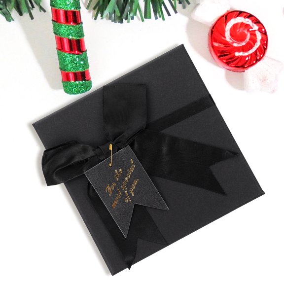 Luxshiny Stylish Black Wedding Candy Boxes with Bowknot for Cookie and Treat Packaging