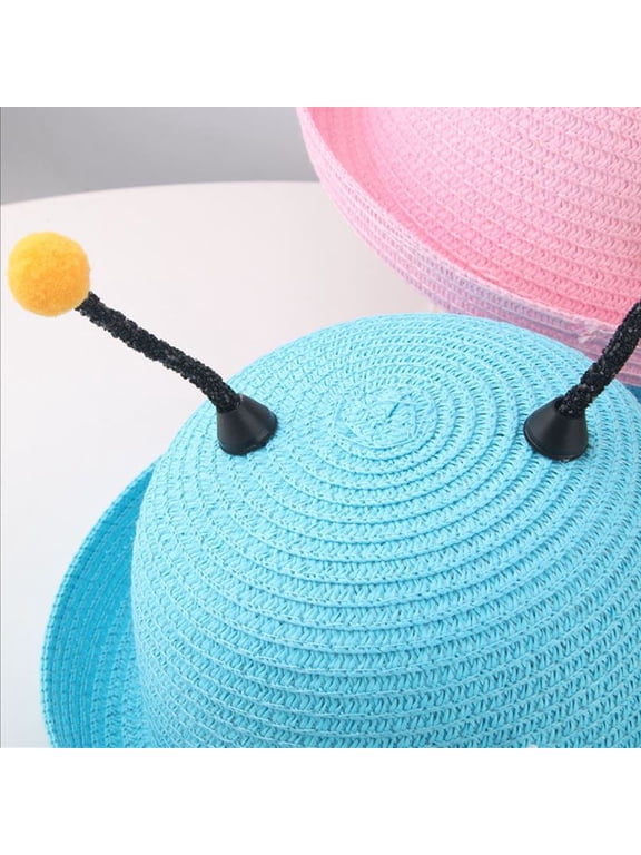Stylish Straw Sun Hat for Toddlers Sky-Blue Comfortable Sun Protection