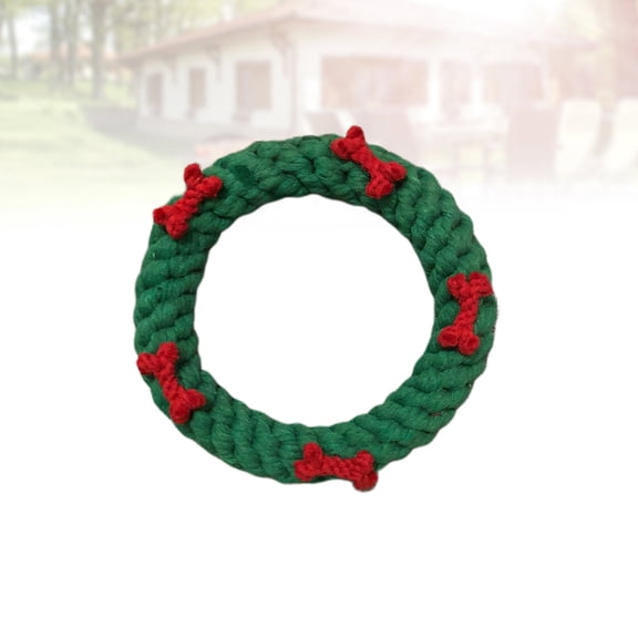 Luxshiny Teething Toys Dogs Circle Dog Toy Cotton Rope For Home Use 1Pack