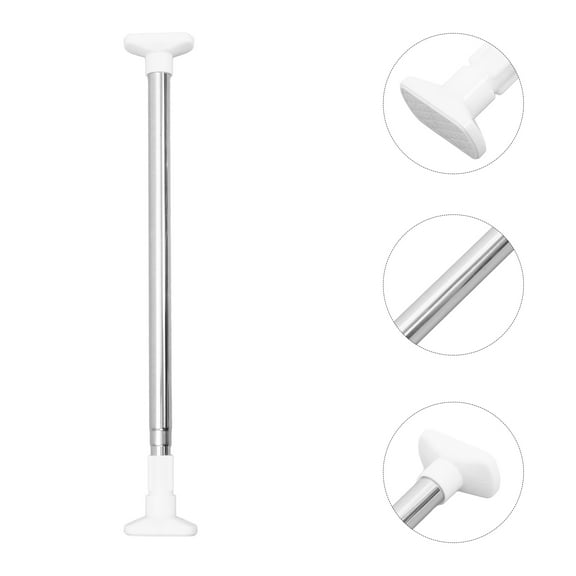 Luxshiny Tension Rod Telescoping Closet Rod Expandable Curtain Rod White ABS 50cm-80cm for Home 1Pack