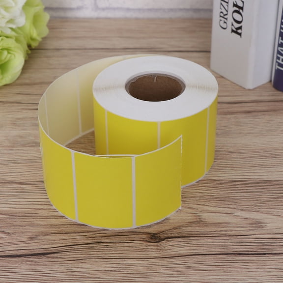Luxshiny Thermal Sticker Labels Yellow Roll Self Adhesive Printable Oilproof for Thermal Transfers