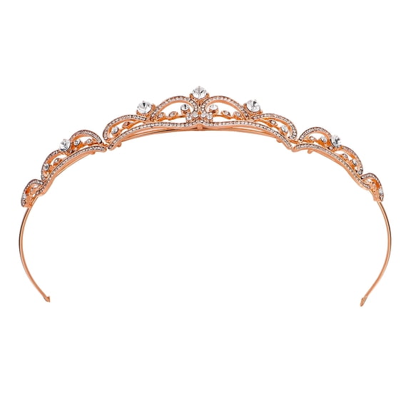 Luxshiny Bridal Headdress Rose Gold Baroque Crown Durable Design for Wedding 1Pack