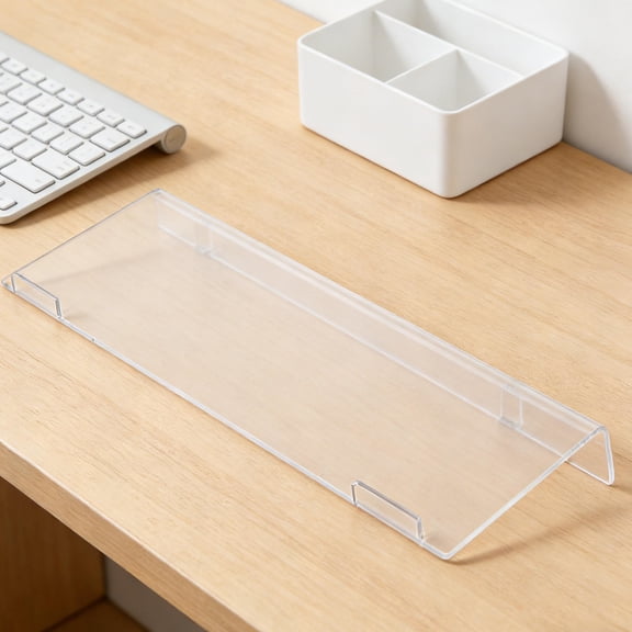 Luxshiny Tilted Clear Keyboard Tray with Adjustable Angles and Stable Acrylic Construction