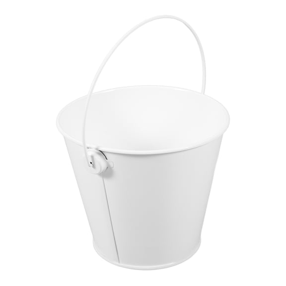 Luxshiny Tin Bucket Grease Bucket White Tinplate Grease Collection 1Pcs Backyard Barbecues