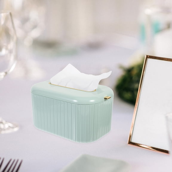 Luxshiny Tissue Box Holder Rectangle Sky-blue Pet Water Resistant Modern Simple Design for Office Kitchen Table 1Pcs
